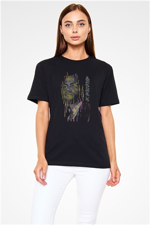 Malcolm X James Baskılı Unisex Siyah Tişört - Tshirt