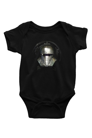 Mandalorian Baskılı Unisex Siyah Bebek Body - Zıbın