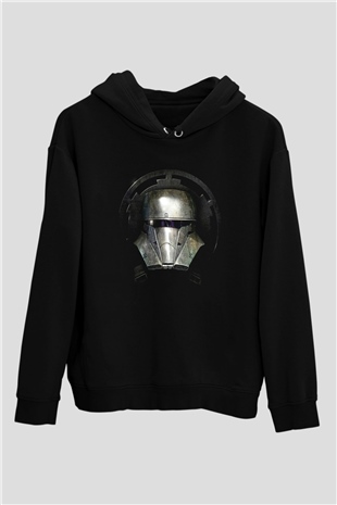 Mandalorian Baskılı Unisex Siyah Hoodie