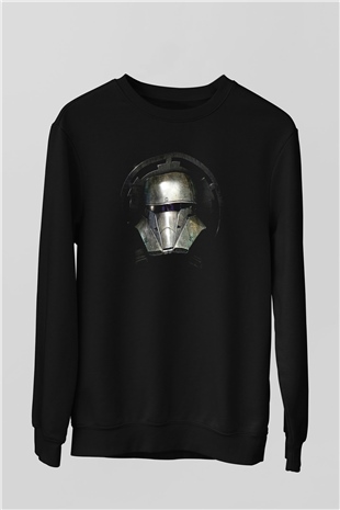 Mandalorian Baskılı Unisex Siyah Sweatshirt
