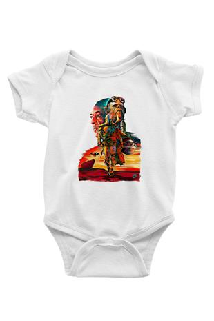 Mandolarian Baskılı Beyaz Unisex Bebek Body - Zıbın