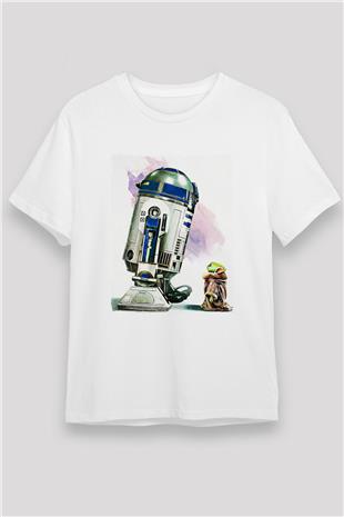 Mandolarian Unisex Baskılı Beyaz Tişört - Tshirt