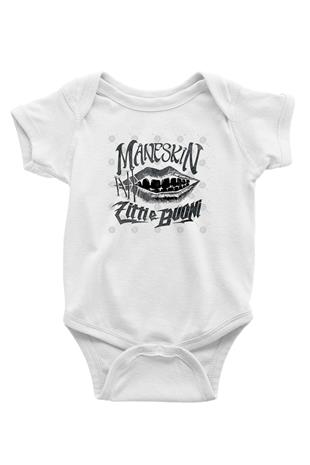 Maneskin Baskılı Beyaz Unisex Bebek Body - Zıbın