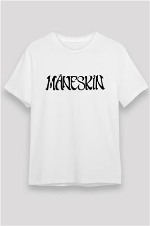 Maneskin Baskılı Unisex Beyaz Tişört - Tshirt