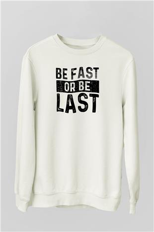 Maraton Baskılı Unisex Ekru Sweatshirt