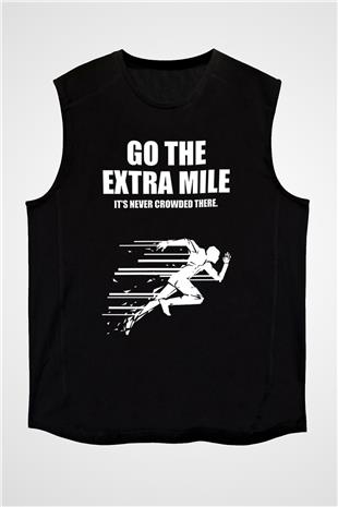 Maraton - Marathon Baskılı Unisex Siyah Kolsuz Tişört