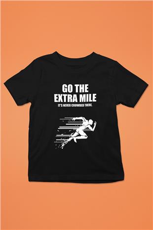 Maraton - Marathon Baskılı Unisex Siyah Çocuk Tİşörtü - Tshirt
