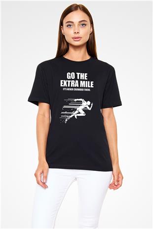 Maraton - Marathon Baskılı Unisex Siyah Tişört - Tshirt
