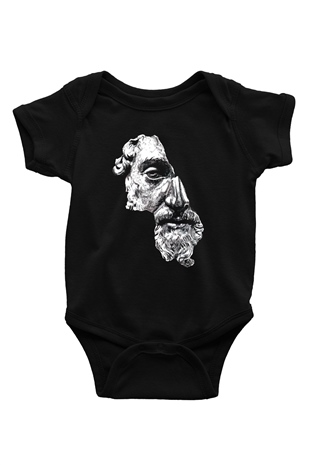 Marcus Aurelius BaskılıSiyah  Bebek Body - Zıbın