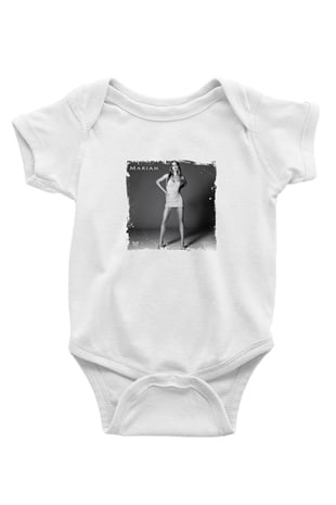Mariah Carey Baskılı Unisex Beyaz Bebek Body - Zıbın