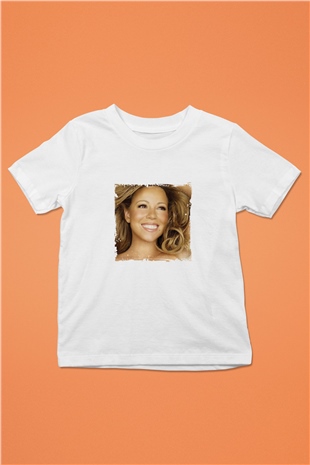 Mariah Carey Baskılı Unisex Beyaz Çocuk Tişört