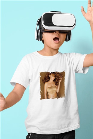 Mariah Carey Baskılı Unisex Beyaz Çocuk Tişört