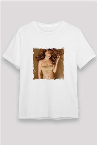 Mariah Carey Baskılı Unisex Beyaz Tişört