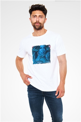 Mariah Carey Baskılı Unisex Beyaz Tişört