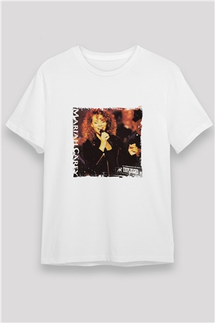 Mariah Carey Baskılı Unisex Beyaz Tişört