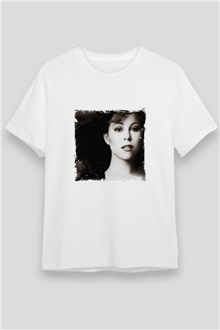 Mariah Carey Baskılı Unisex Beyaz Tişört