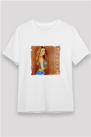 Mariah Carey Baskılı Unisex Beyaz Tişört