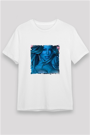 Mariah Carey Baskılı Unisex Beyaz Tişört