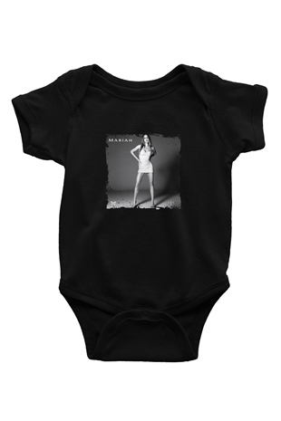 Mariah Carey Baskılı Unisex Siyah Bebek Body - Zıbın