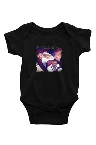 Mariah Carey Baskılı Unisex Siyah Bebek Body - Zıbın