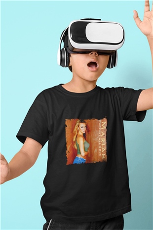 Mariah Carey Baskılı Unisex Siyah Çocuk Tişört