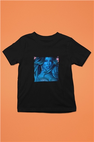 Mariah Carey Baskılı Unisex Siyah Çocuk Tişört