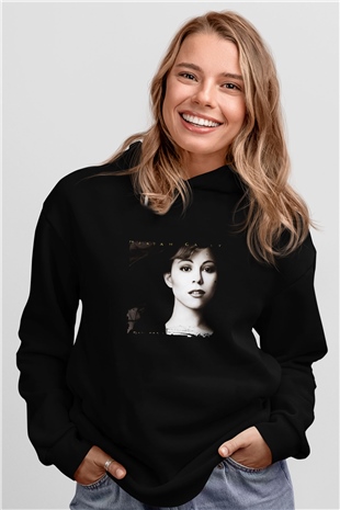 Mariah Carey Baskılı Unisex Siyah Hoodie