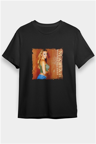 Mariah Carey Baskılı Unisex Siyah Tişört