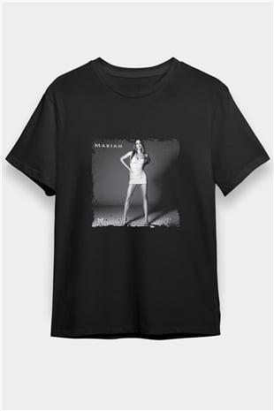Mariah Carey Baskılı Unisex Siyah Tişört