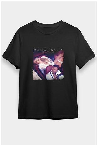 Mariah Carey Baskılı Unisex Siyah Tişört