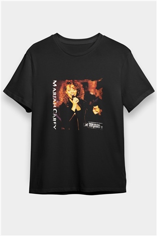 Mariah Carey Baskılı Unisex Siyah Tişört