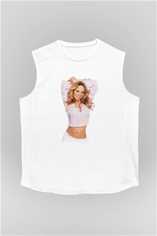 Mariah Carey Beyaz Unisex Kolsuz Tişört