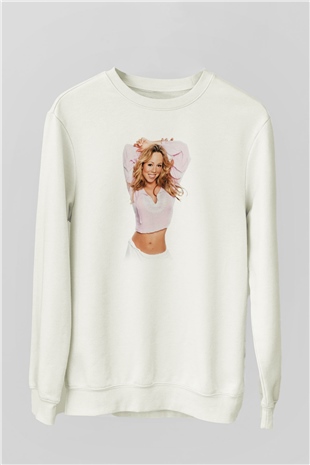 Mariah Carey Beyaz Unisex Sweatshirt