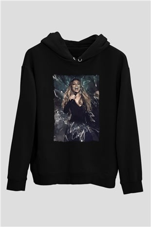 Mariah Carey Siyah Unisex Kapüşonlu Sweatshirt