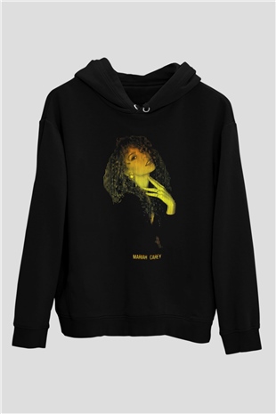 Mariah Carey Siyah Unisex Kapüşonlu Sweatshirt