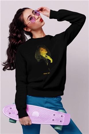 Mariah Carey Siyah Unisex Sweatshirt