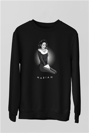 Mariah Carey Siyah Unisex Sweatshirt