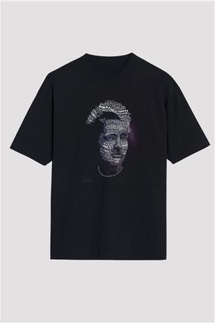 Marie Curie Tipografi Baskılı Unisex Oversize Tişört - Tshirt