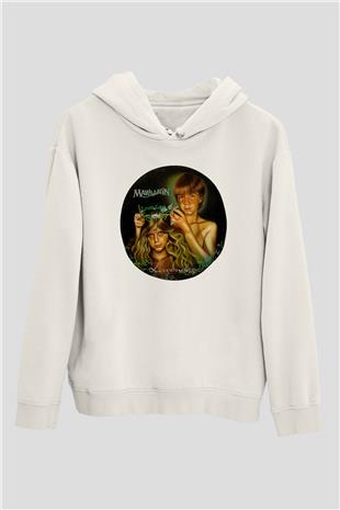 Marillion Baskılı Beyaz Unisex Kapüşonlu Sweatshirt