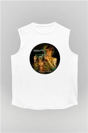 Marillion Baskılı Beyaz Unisex Kolsuz Tişört - Tshirt