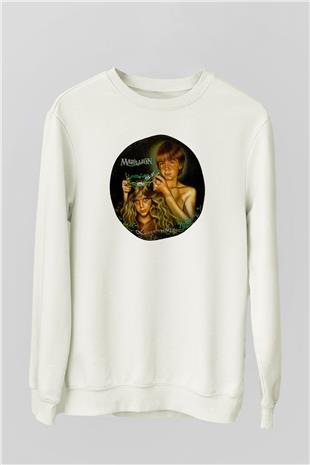 Marillion Baskılı Beyaz Unisex Sweatshirt