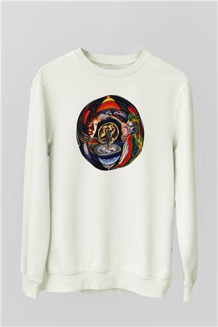Marillion Baskılı Beyaz Unisex Sweatshirt
