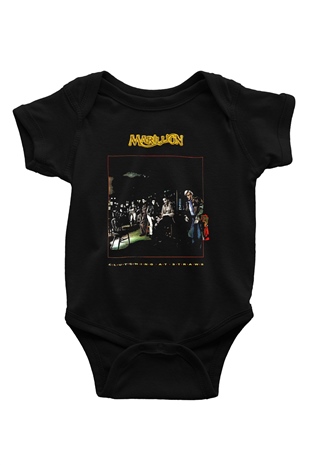 Marillion Baskılı Unisex Siyah Bebek Body - Zıbın