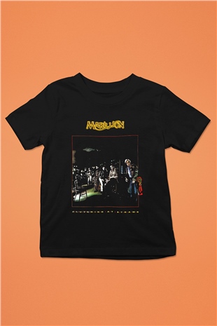 Marillion Baskılı Unisex Siyah Çocuk Tişört - Tshirt