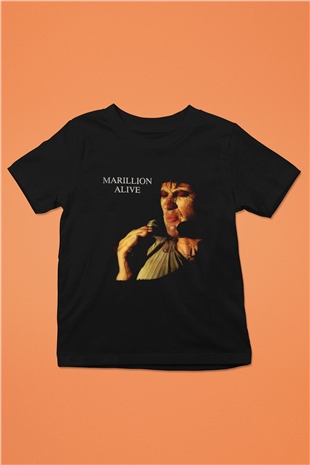 Marillion Baskılı Unisex Siyah Çocuk Tişört - Tshirt