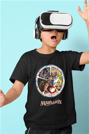 Marillion Baskılı Unisex Siyah Çocuk Tişört - Tshirt