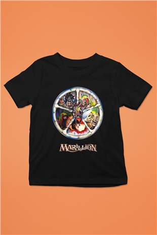 Marillion Baskılı Unisex Siyah Çocuk Tişört - Tshirt