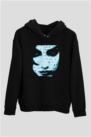 Marillion Baskılı Unisex Siyah Kapüşonlu Sweatshirt