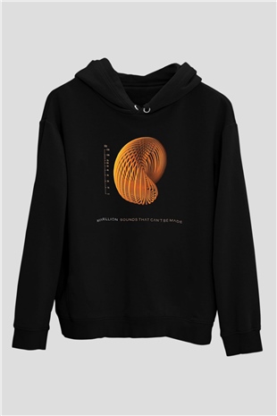 Marillion Baskılı Unisex Siyah Kapüşonlu Sweatshirt