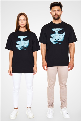 Marillion Baskılı Unisex Siyah Oversize Tişört - Tshirt